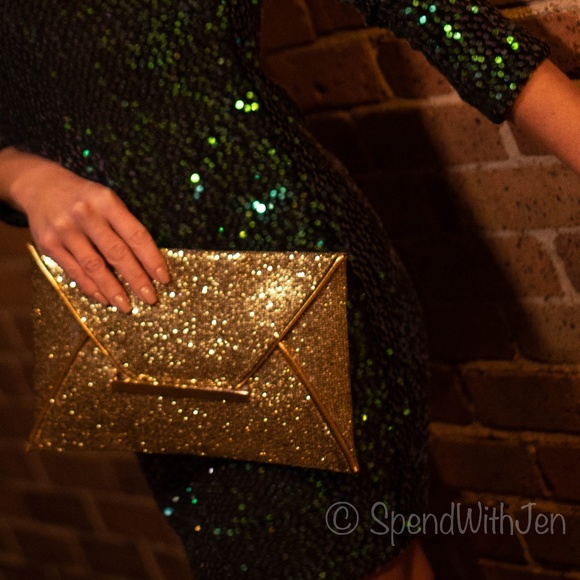 BACK IN STOCK! Bling Gold Evening Clutch Handbag - Picture 2 of 8